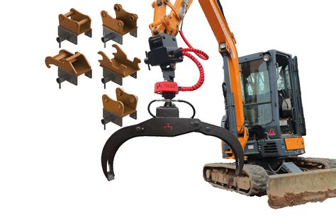 mini excavator log grapples|mini ex rotating grapple.